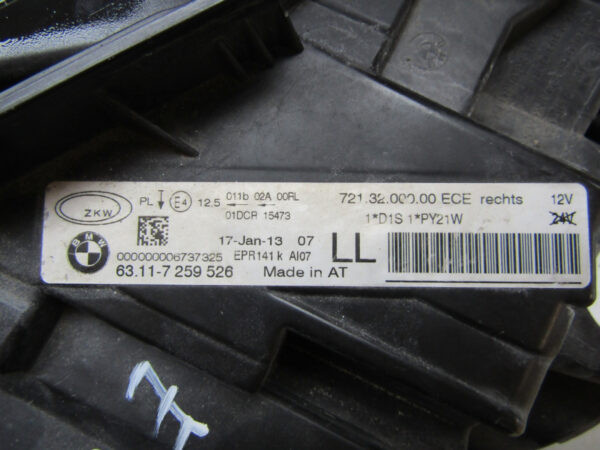 Koplamp BMW 3 SERIE F30 F31 XENON 11-15 63117259256 RECHTS Q378/F124