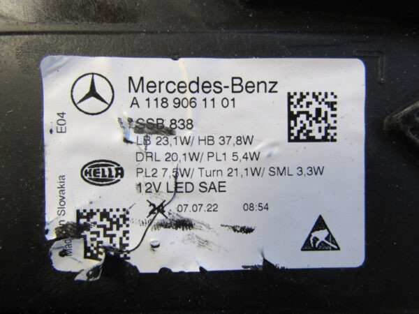 KOPLAMP Mercedes CLA W118 FACELIFT LED HIGH PERFORMANCE 23- A1189061101 LINKS Q195/D90
