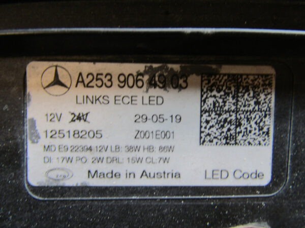 Koplamp Mercedes GLC W253 FACELIFT MULTIBEAM 19- A2539064903 LINKS S395/B146