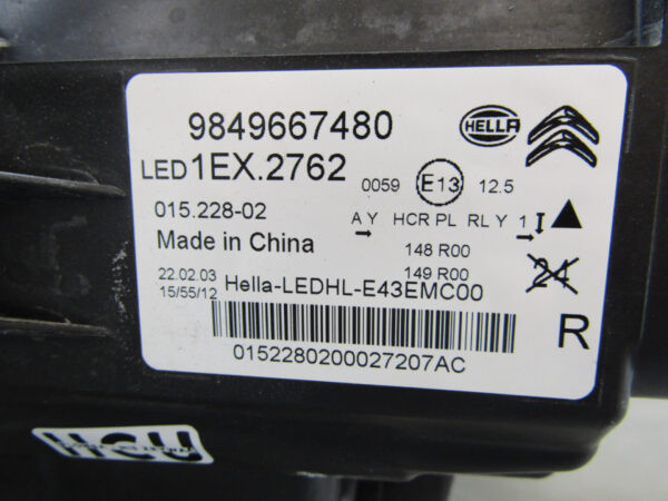 Koplamp Citroen C5X LED 22- c5 X 9849667480 RECHTS Q475/E185