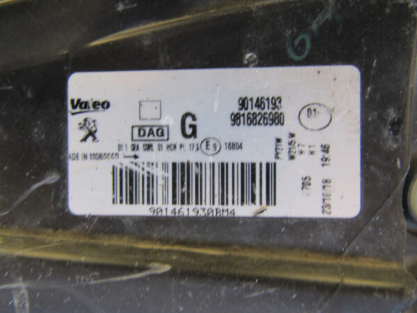 KOPLAMP Peugeot Partner 4 IV Rifter 18-23 9816826980 LINKS S252/C35