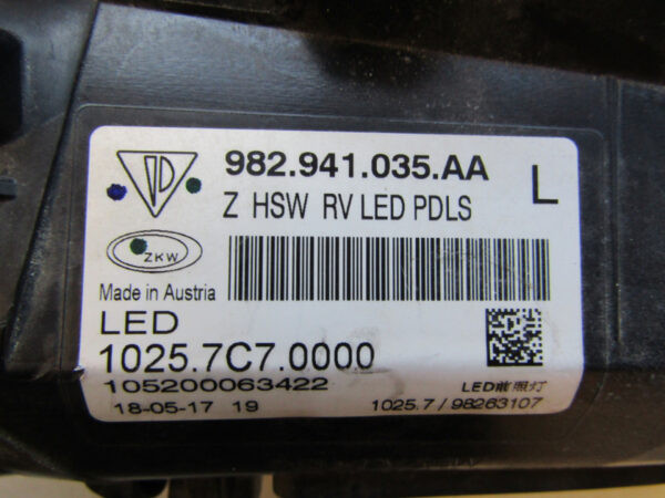 KOPLAMP PORSCHE BOXTER CAYMAN 982 718 16- FULL LED 982941035AA LINKS S285/A155