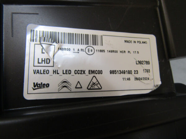 Koplamp Citroen C3 IV 4 LED 24- 9851349180 Links Q732/K5 7D