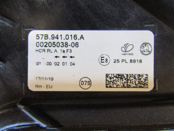 KOPLAMP Skoda Karoq NORMAL 17-21 57B941016A RECHTS S73/C111