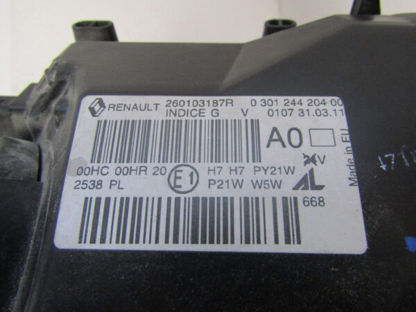 Koplamp Renault Megane 3 III 08-12 260103187R RECHTS Q22/F41