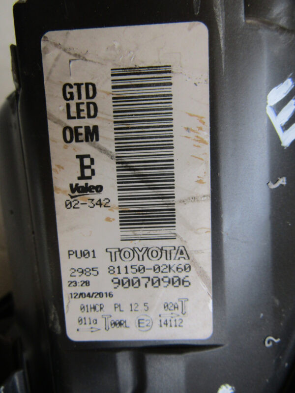 KOPLAMP TOYOTA AURIS 2 LED Facelift 15-18 81150-02K60 Links S797/C36
