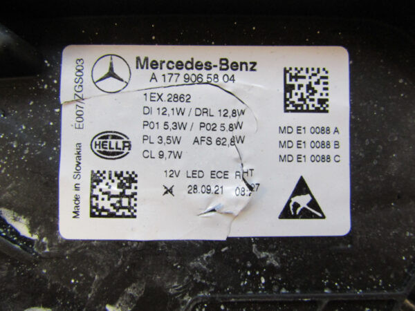 Koplamp Mercedes A Klasse W177 FACELIFT MULTIBEAM 23- A1779065804 LINKS Q519/B191