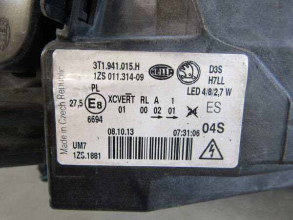 Koplamp Skoda Superb 2 II FACELIFT XENON 13-15 3T1941015H LINKS Q877/K4 4B