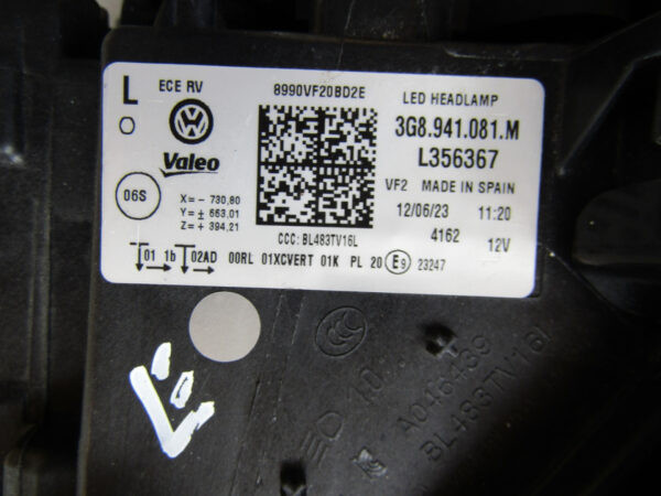 KOPLAMP VOLKSWAGEN VW ARTEON Full LED 18- 3G8941081M LINKS S266/F20