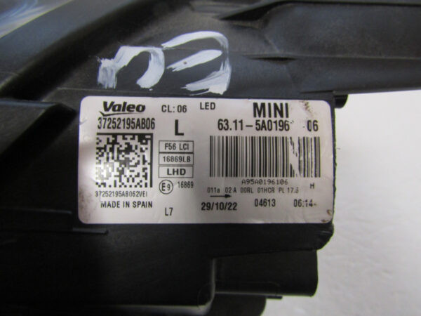 Koplamp Mini Cooper F55 F56 F57 FACELIFT LCI FULL LED 21- 6311 5A101962 LINKS Q25/E39