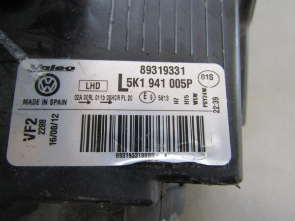 Koplamp Volkswagen Golf 6 VI koplamp 08-12 Links 5K1941005P Q692/K5 12B