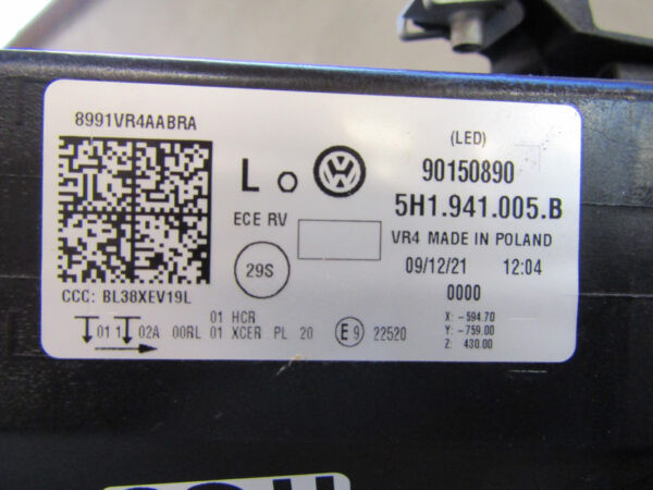 KOPLAMP VW VOLKSWAGEN Golf 8 VIII LED 19- 5H1941005B LINKS S295/A150