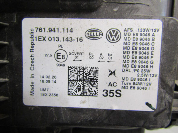KOPLAMP Volkswagen VW Touareg 761 3 III FULL LED 18-23 761941114 Rechts Q827/K4/1B