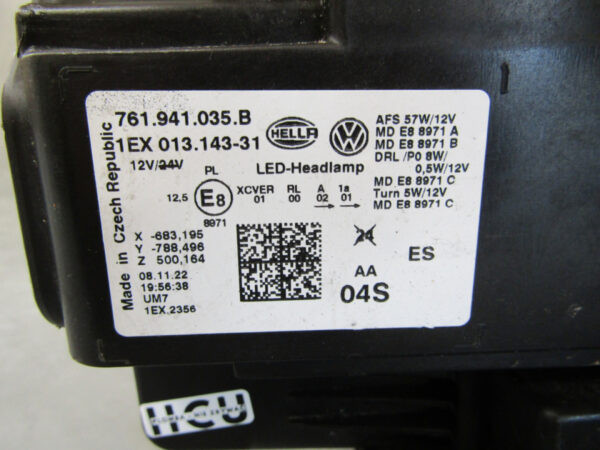 KOPLAMP VW VOLKSWAGEN Touareg 761 Full LED 18-23 LINKS 761941035B Q418/C179