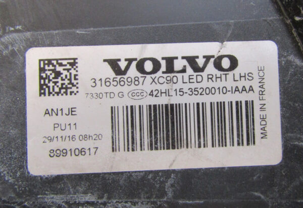 Koplamp Volvo XC90 FULL LED ACTIVE 14-24 Links 31656987 S763/F146