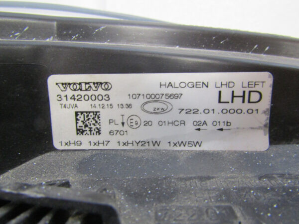 KOPLAMP Volvo V40 12-16 31420003 LINKS Q30/D20