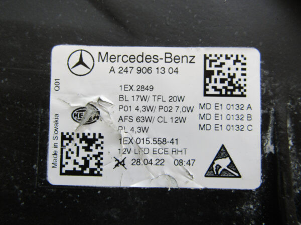 Koplamp Mercedes B Klasse W247 FACELIFT FULL LED MULTIBEAM 23- Links Q713/K5 5E