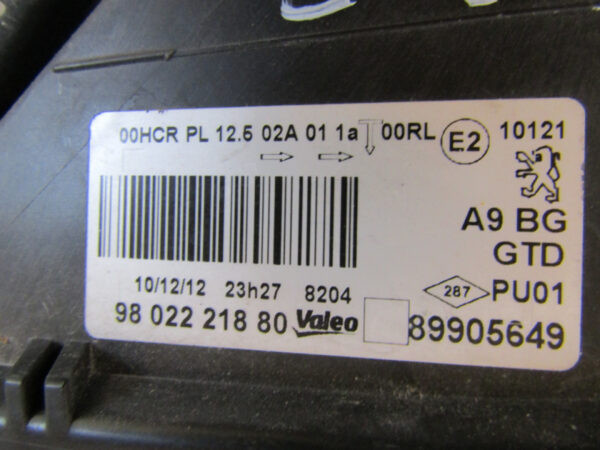 KOPLAMP PEUGEOT 208 I STANDAARD 12-15 9802221880 LINKS A992/4K/5D