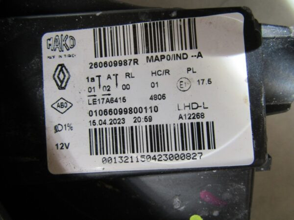 Koplamp Renault CLIO V 5 LED Pure Vision 19-23 260609987R LINKS S1040/K4/12B