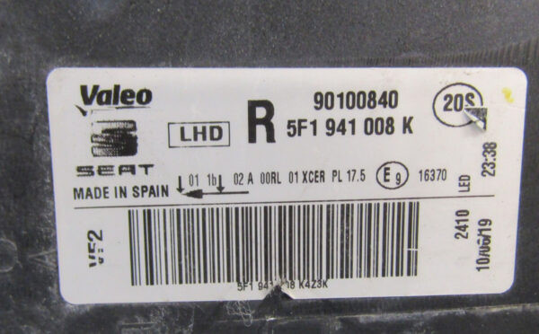 Koplamp Seat Leon 3 III FACELIFT LED 16-20 5F1941008K RECHTS S962/F148