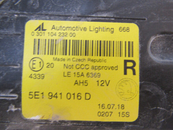 KOPLAMP SKODA OCTAVIA 3 III FACELIFT FULL LED 16-20 5E1941016D RECHTS S919/4K/16B