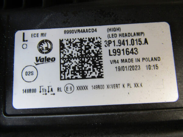 KOPLAMP SKODA SUPERB 4 IV FULL LED 23- 3P1941015 COMPLEET LINKS S942/K4/14F