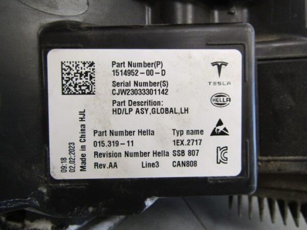 KOPLAMP TESLA 3 Y 3Y FACELIFT FULL LED 20- 1514952 LINKS S1004/4K/8D