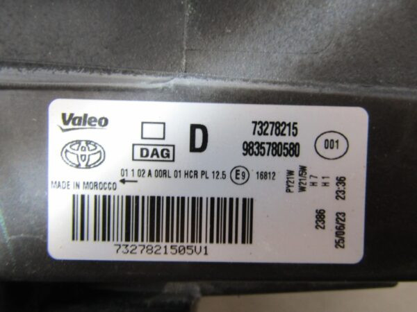 KOPLAMP TOYOTA PROACE CITY STANDAARD RECHTS 19- 9835780580 S1026/4K/7B