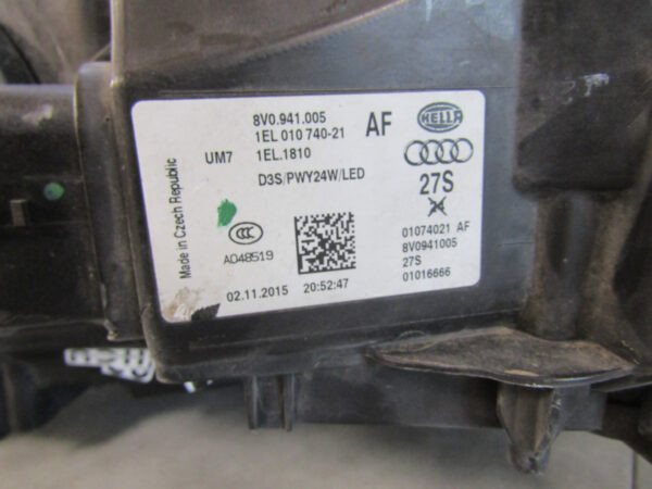 KOPLAMP AUDI A3 8V0 8V XENON 12-16 8V0941005E LINKS A1024/E119