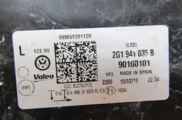 Koplamp VW VOLKSWAGEN POLO 6 VI 2G Full LED 17-20 2G1941035B LINKS  S954/E148