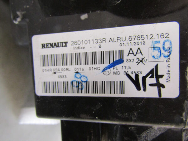 Koplamp DACIA DUSTER 2 II Standaard met LED 17-21 260101133R RECHTS A1047/E107