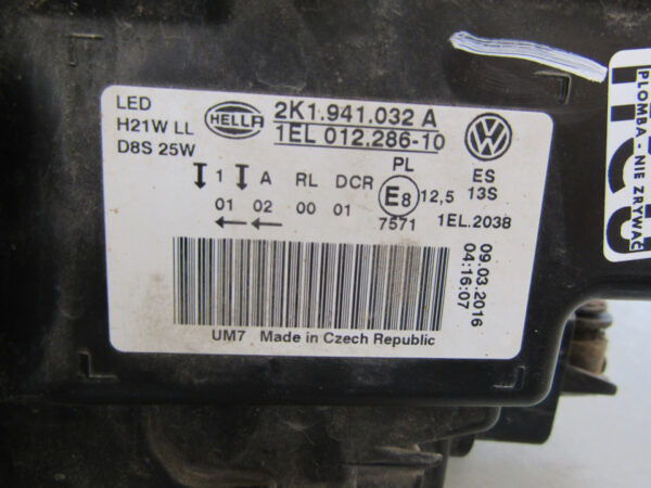 Koplamp VW VOLKSWAGEN CADDY III 3 FACELIFT XENON 15-20 2k1941032A RECHTS S974/4K/6E