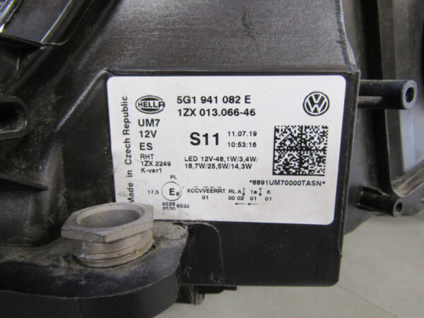 Koplamp Volkswagen Golf VII 7 5G1 FACELIFT Full LED 16-20 5G1941082 E RECHTS S871/K4/2A