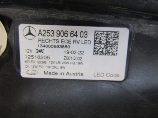 KOPLAMP MERCEDES GLC W253 FACELIFT FULL LED PERFORMANCE 19- A2539066403 RECHTS A1087/4K/12E