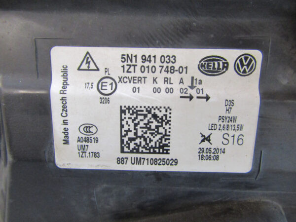 KOPLAMP VOLKSWAGEN VW Tiguan 5N1 FACELIFT XENON 11-16 5N1941033 LINKS Q868/K4 4F