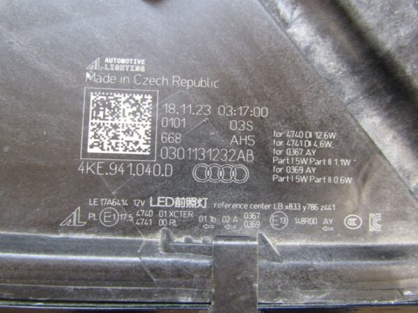 Koplamp Audi E Tron 4KE ETRON FULL LED 18- 4KE941040D RECHTS Q971/K4 5F