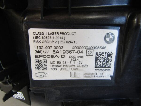Koplamp BMW 4 SERIE G22 G23 G26 M3 G80 M4 G82 LASER 20- 5A19367 LINKS Q984/K4 6F
