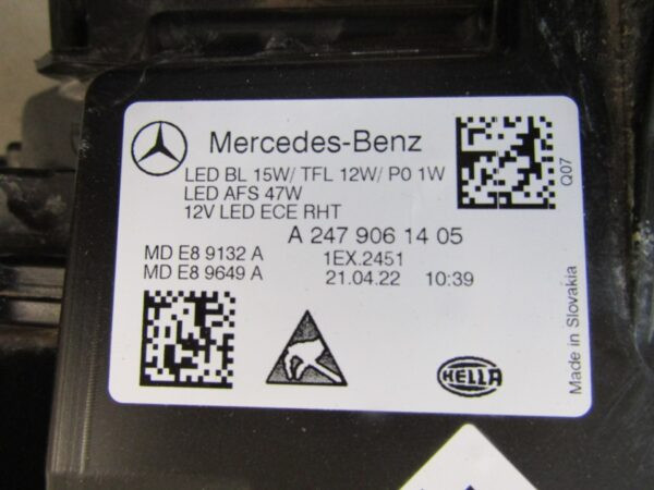 KOPLAMP MERCEDES B KLASSE W247 PERFORMANCE FULL LED 18-22 A2479061405 RECHTS S1023/4K/7B
