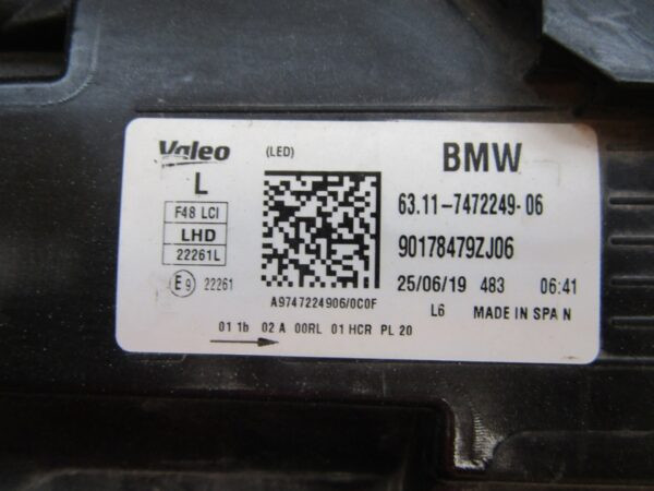 KOPLAMP BMW X1 F48 FACELIFT LCI FULL LED- 19-22 6311 7472249 LINKS Q1012/K5 16D
