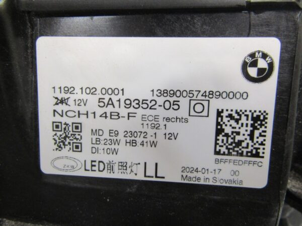 Koplamp BMW 4 G22 G23 G26 M3 G80 M4 G82 FULL LED 20- 5A19352 RECHTS Q1014/K5 15B