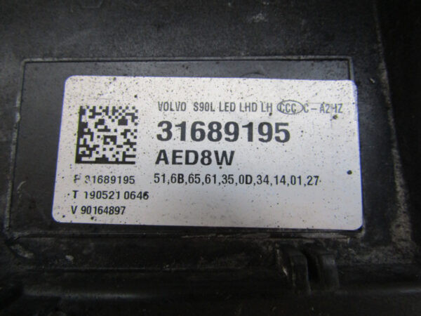 Koplamp Volvo S90 V90 FULL LED ACTIVE 16- 31689195 LINKS  Q844/K4 1F