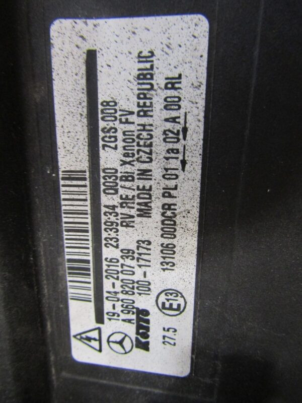 Koplamp Mercedes Actros MP4 XENON 11- RH A9608200739 Q1027/K5 12B