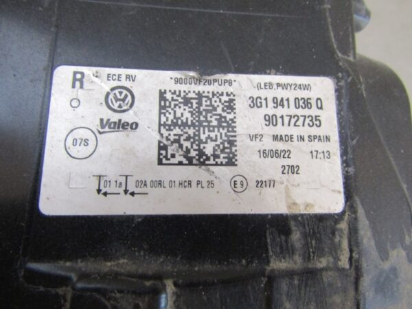 KOPLAMP VOLKSWAGEN VW Passat B8 FACELIFT LED- 19-23 RH 3G1941036Q RECHTS Q1026/K5 13F