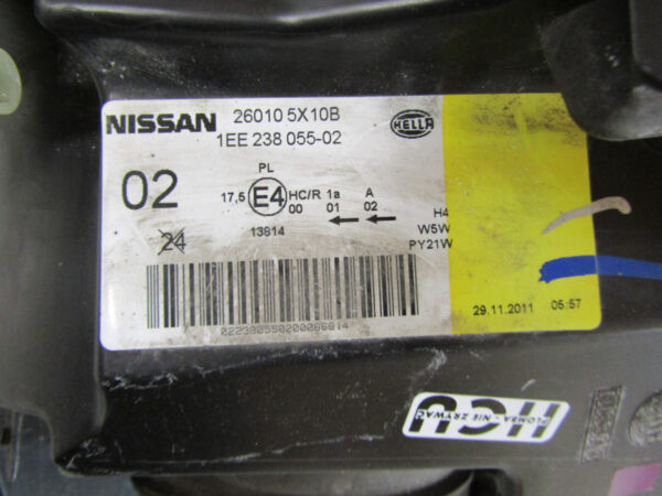 Koplamp Nissan Navara 3 III D40 FACELIFT STANDAARD 10- 26010 5X10B RECHTS Q894/K4 15G