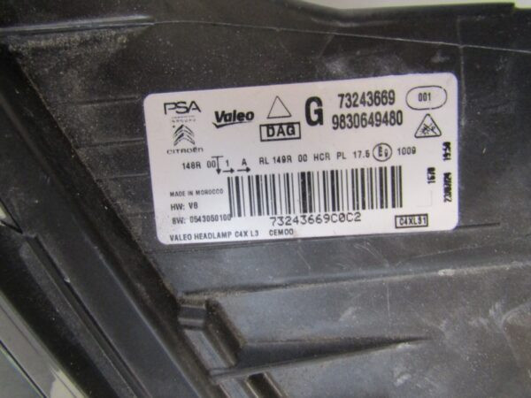 KOPLAMP CITROEN C4 III LED VISION LH LINKS 20- 9830649480 S1219/4K/13E