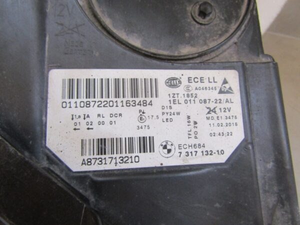 KOPLAMP BMW 5 SERIE F10 F11 FACELIFT XENON RECHTS 13- 7317132-10 A1291/5K/9F
