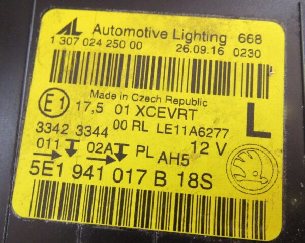 KOPLAMP SKODA OCTAVIA 3 III XENON 12-16 LINKS LH 5E1941017B A1253/5K/1D