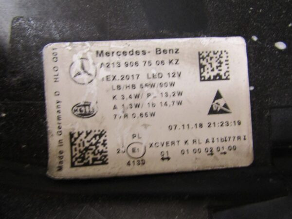 KOPLAMP Mercedes E-Klasse W213 MULTIBEAM 16-21 LH LINKS A2139067506 S1182/C60