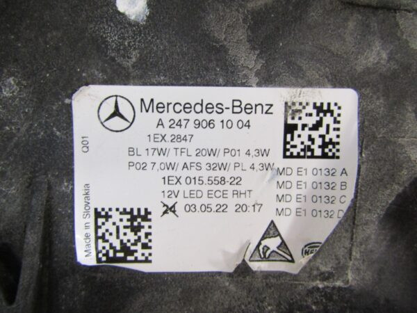 KOPLAMP MERCEDES B-KLASSE W247 FACELIFT HIGH LED PERFORMANCE 22- RH RECHTS A2479061004 S1253/B156