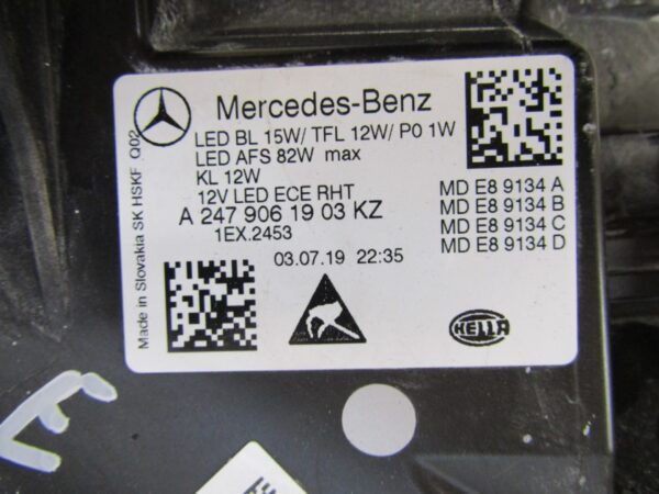 Koplamp MERCEDES B-KLASSE W247 MULTIBEAM FULL LED 18-22 LH LINKS A2479061903 S1211/F21